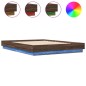 vidaXL Estructura de cama con luces LED roble marrón 140x200 cm vidaXL Estructura de cama con luces LED roble marrón 140x200 cm