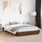 vidaXL Estructura de cama con luces LED roble marrón 140x200 cm vidaXL Estructura de cama con luces LED roble marrón 140x200 cm