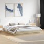 vidaXL Estructura de cama con luces LED roble Sonoma 200x200 cm vidaXL Estructura de cama con luces LED roble Sonoma 200x200 cm