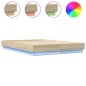 vidaXL Estructura de cama con luces LED roble Sonoma 120x190 cm vidaXL Estructura de cama con luces LED roble Sonoma 120x190 cm