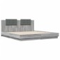 vidaXL Estructura de cama cabecero luces LED gris Sonoma 160x200 cm vidaXL Estructura de cama cabecero luces LED gris Sonoma 160x200 cm
