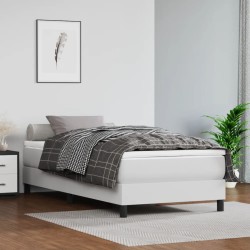 vidaXL Colchón de muelles ensacados cuero sintético blanco 80x200x20cm