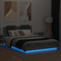 vidaXL Estructura de cama cabecero luces LED gris hormigón 120x200 cm
