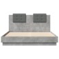 vidaXL Estructura de cama cabecero luces LED gris hormigón 120x200 cm