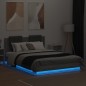 vidaXL Estructura de cama cabecero luces LED gris Sonoma 120x200 cm vidaXL Estructura de cama cabecero luces LED gris Sonoma 120x200 cm