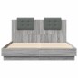vidaXL Estructura de cama cabecero luces LED gris Sonoma 120x200 cm vidaXL Estructura de cama cabecero luces LED gris Sonoma 120x200 cm