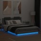 vidaXL Estructura de cama cabecero luces LED gris Sonoma 140x200 cm vidaXL Estructura de cama cabecero luces LED gris Sonoma 140x200 cm
