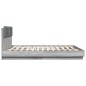 vidaXL Estructura de cama cabecero luces LED gris Sonoma 200x200 cm vidaXL Estructura de cama cabecero luces LED gris Sonoma 200x200 cm