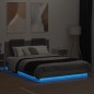vidaXL Estructura de cama cabecero luces LED gris Sonoma 150x200 cm vidaXL Estructura de cama cabecero luces LED gris Sonoma 150x200 cm