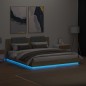 vidaXL Estructura de cama cabecero luces LED roble Sonoma 160x200 cm vidaXL Estructura de cama cabecero luces LED roble Sonoma 160x200 cm