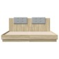 vidaXL Estructura de cama cabecero luces LED roble Sonoma 160x200 cm vidaXL Estructura de cama cabecero luces LED roble Sonoma 160x200 cm