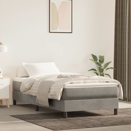 vidaXL Colchón de muelles ensacados terciopelo gris claro 80x200x20 cm