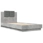 vidaXL Estructura de cama cabecero luces LED gris hormigón 90x200 cm vidaXL Estructura de cama cabecero luces LED gris hormigón 90x200 cm