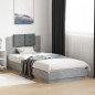 vidaXL Estructura de cama cabecero luces LED gris hormigón 90x200 cm vidaXL Estructura de cama cabecero luces LED gris hormigón 90x200 cm