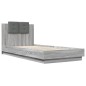vidaXL Estructura de cama cabecero luces LED gris Sonoma 100x200 cm