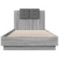 vidaXL Estructura de cama cabecero luces LED gris Sonoma 100x200 cm