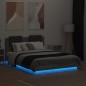 vidaXL Estructura de cama cabecero luces LED gris Sonoma 140x190 cm vidaXL Estructura de cama cabecero luces LED gris Sonoma 140x190 cm