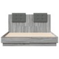 vidaXL Estructura de cama cabecero luces LED gris Sonoma 140x190 cm vidaXL Estructura de cama cabecero luces LED gris Sonoma 140x190 cm