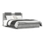 vidaXL Estructura de cama cabecero luces LED gris hormigón 140x190 cm vidaXL Estructura de cama cabecero luces LED gris hormigón 140x190 cm