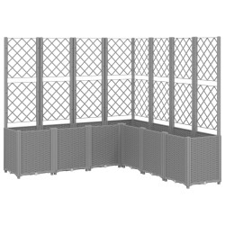 vidaXL Jardinera con enrejado PP gris claro 160x160x140 cm
