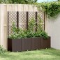 vidaXL Jardinera con enrejado PP marrón 160x40x140 cm vidaXL Jardinera con enrejado PP marrón 160x40x140 cm