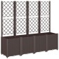 vidaXL Jardinera con enrejado PP marrón 160x40x140 cm vidaXL Jardinera con enrejado PP marrón 160x40x140 cm