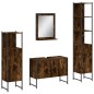 vidaXL Set de muebles de baño 4 piezas madera contrachapada roble humo vidaXL Set de muebles de baño 4 piezas madera contrachapada roble humo