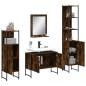 vidaXL Set de muebles de baño 4 piezas madera contrachapada roble humo vidaXL Set de muebles de baño 4 piezas madera contrachapada roble humo