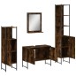 vidaXL Set de muebles de baño 4 piezas madera contrachapada roble humo vidaXL Set de muebles de baño 4 piezas madera contrachapada roble humo