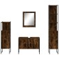 vidaXL Set de muebles de baño 4 piezas madera contrachapada roble humo vidaXL Set de muebles de baño 4 piezas madera contrachapada roble humo