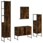 vidaXL Set de muebles de baño 4 piezas madera contrachapada roble humo vidaXL Set de muebles de baño 4 piezas madera contrachapada roble humo