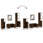 vidaXL Set de muebles de baño 4 piezas madera contrachapada roble humo vidaXL Set de muebles de baño 4 piezas madera contrachapada roble humo