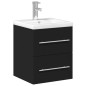 vidaXL Mueble de baño con lavabo integrado negro vidaXL Mueble de baño con lavabo integrado negro