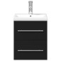 vidaXL Mueble de baño con lavabo integrado negro vidaXL Mueble de baño con lavabo integrado negro