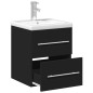 vidaXL Mueble de baño con lavabo integrado negro vidaXL Mueble de baño con lavabo integrado negro
