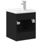 vidaXL Mueble de baño con lavabo integrado negro vidaXL Mueble de baño con lavabo integrado negro