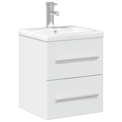 vidaXL Mueble de baño con lavabo integrado blanco brillo