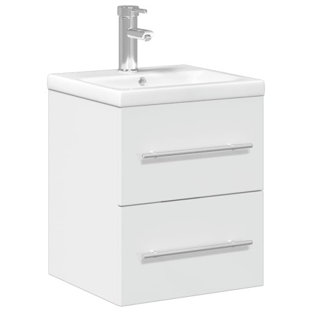 vidaXL Mueble de baño con lavabo integrado blanco brillo