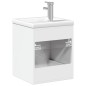vidaXL Mueble de baño con lavabo integrado blanco brillo vidaXL Mueble de baño con lavabo integrado blanco brillo