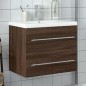 vidaXL Mueble de baño con lavabo integrado marrón roble vidaXL Mueble de baño con lavabo integrado marrón roble