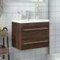 vidaXL Mueble de baño con lavabo integrado marrón roble vidaXL Mueble de baño con lavabo integrado marrón roble