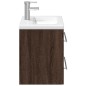 vidaXL Mueble de baño con lavabo integrado marrón roble vidaXL Mueble de baño con lavabo integrado marrón roble