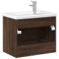 vidaXL Mueble de baño con lavabo integrado marrón roble vidaXL Mueble de baño con lavabo integrado marrón roble