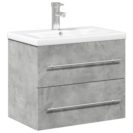 vidaXL Mueble de baño con lavabo integrado gris hormigón