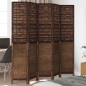 vidaXL Biombo separador de 5 paneles madera paulownia marrón oscuro vidaXL Biombo separador de 5 paneles madera paulownia marrón oscuro
