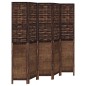 vidaXL Biombo separador de 5 paneles madera paulownia marrón oscuro vidaXL Biombo separador de 5 paneles madera paulownia marrón oscuro