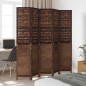 vidaXL Biombo separador de 5 paneles madera paulownia marrón oscuro vidaXL Biombo separador de 5 paneles madera paulownia marrón oscuro