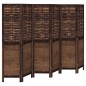vidaXL Biombo separador de 6 paneles madera paulownia marrón oscuro vidaXL Biombo separador de 6 paneles madera paulownia marrón oscuro