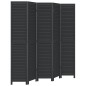 vidaXL Biombo separador de 5 paneles madera maciza Paulownia negro vidaXL Biombo separador de 5 paneles madera maciza Paulownia negro