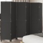 vidaXL Biombo separador de 6 paneles madera maciza Paulownia negro vidaXL Biombo separador de 6 paneles madera maciza Paulownia negro